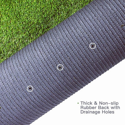 Artificial Grass Turf, 10ft x 52ft (520 ft²) 20mm Pile Height Indoor Outdoor Synthetic Realistic Faux Fake Astroturf Rug Carpet Mat for Balcony Decor Playground Patio Dogs