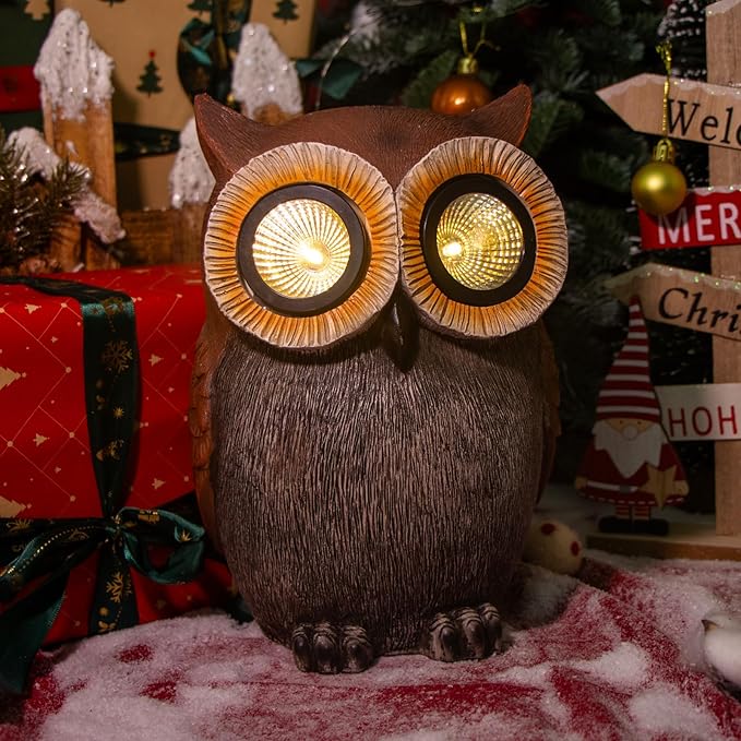 DKJOCKY Owl Gifts for Women, Solar Owl Decorations for Yard, Garden Oranments Outdoor Gardening Gifts for Mom Women Grandma Wife