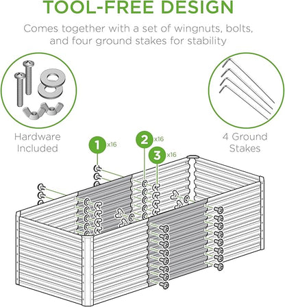 Best Choice Products 4x2x2ft Outdoor Metal Raised Garden Bed, Deep Root Planter Box for Vegetables, Flowers, Herbs w/ 119 Gallon Capacity - Royal Red