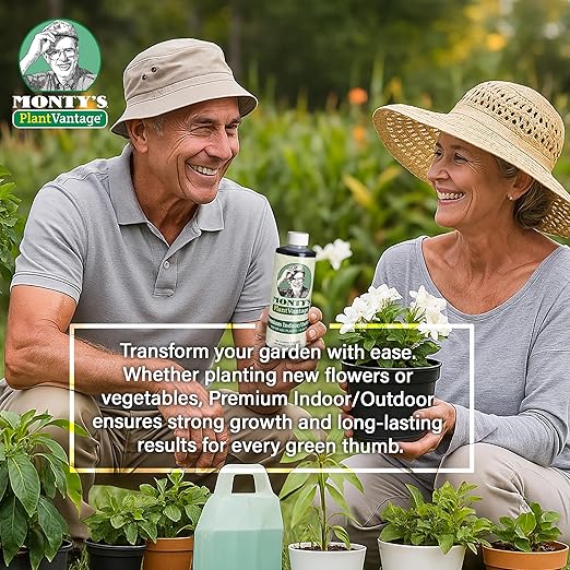 PlantVantage Premium Indoor/Outdoor Plant Food - NPK Fertilizer (4-15-12) with Zinc and Iron for House Plant, Trees and Vegetables - Indoor and Outdoor Plant Liquid Fertilizer - Easy Root Feed - 8 oz