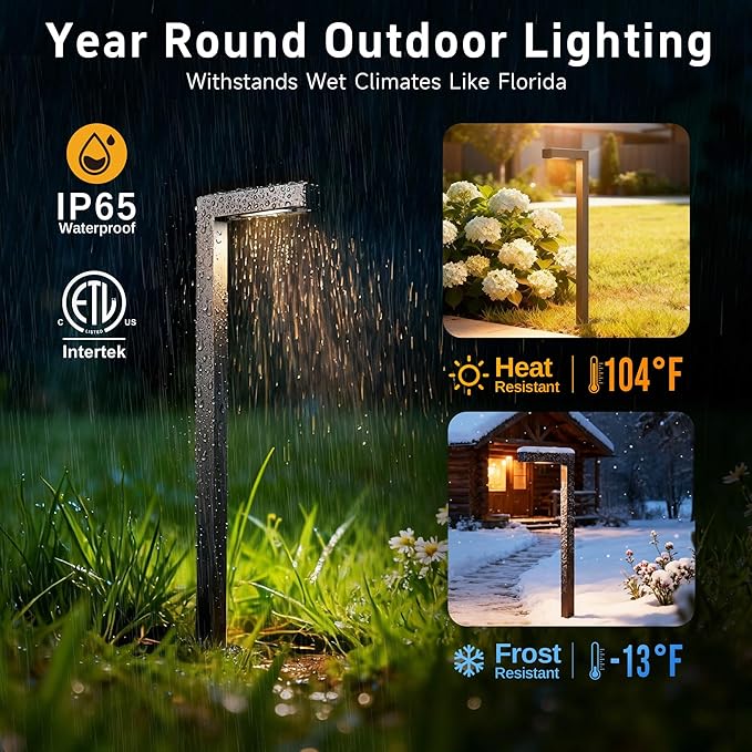 Gardenreet Outdoor Brass Pathway Lights, Low Voltage Landscape Path Lighting Wired, 12v Walkway Light LED Waterproof, Bronze for Outside Garden Yard Driveway with 3W 270LM 3000K G4 Bulb (12 Pack)