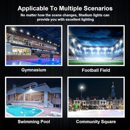 360W LED Stadium Lights Fixture Ultra-Brightness 50800 Lumen 5000K Daylight Outdoor Stadium Floodlights Commercial IP65 Field Arena Light with Adjustable Trunnion Bracket 2 Pack