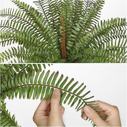 Briful 2Pack Artificial Boston Fern Plant 25.9in Lifelike Faux Ferns Bush Fake Hanging Greenery for Home Office Indoor Outdoor Garden Planter Decor