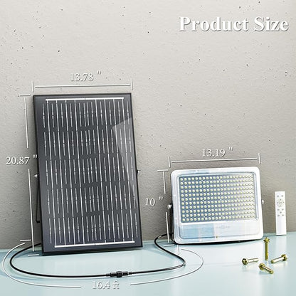 MMKT Solar Flood Lights Outdoor,8000W Motion Sensor Outdoor Solar Powered Lights with Remote, IP65 Waterproof Solar Flood Light for Outside, Dusk to Dawn Wall Light for Garage, Patio, Yard