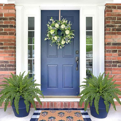 Ferns Artificial Plants 33.5" Dia. Faux Ferns for Outdoor Planter Large Fake Ferns Look Real Artificial Ferns with 60 Fronds Hanging Boston Fern Fake Plant Shrubs for Home Farmhouse Garden Porch Decor