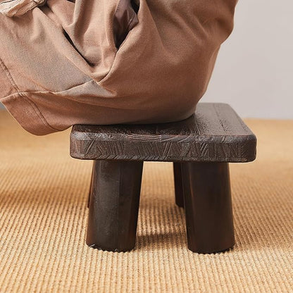Wooden Foot Stool,Kids Stool,Small Bench,Wooden Steps,Kitchen Step Stool,Wood Plant Stand (14.2"x10.2"x7.1")