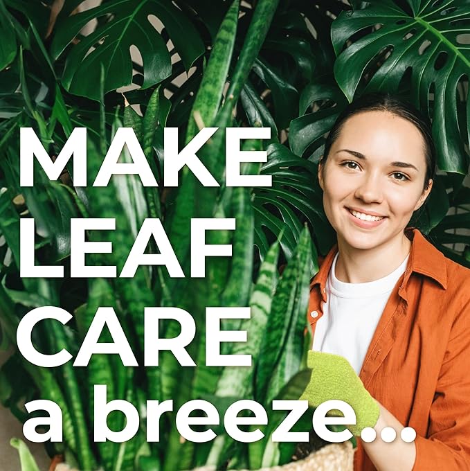 BLESS YOUR SOIL Microfiber Dusting Gloves for Plants : Premium, Gentle, Traps Dust, Washable, Lint Free : Use with Big Leaf Energy ready-to-use spray for houseplants