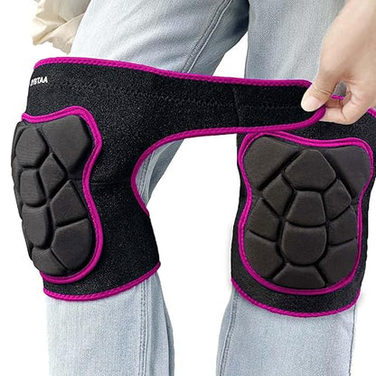 Gardening Knee Pads, Men & Women Knee Pad for Flooring Cleaning, Adjustable Soft Pink Kneepads for Kneeling Weeding Planting Mechanic Yard Work, Waterproof and Safety for Christmas, Rose Red Extra Large. (1 Pair)