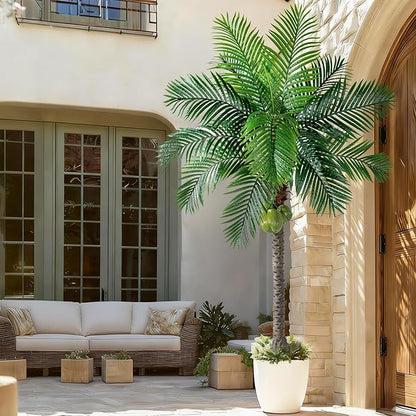 Big Faux Tropical Phoenix Trees Large Artificial Palm Tree Indoor Outdoor Realistic Floor Plants Tall Fake Plant for Modern Home Living Room Office Decor Porch Outside Patio arboles para decoracion