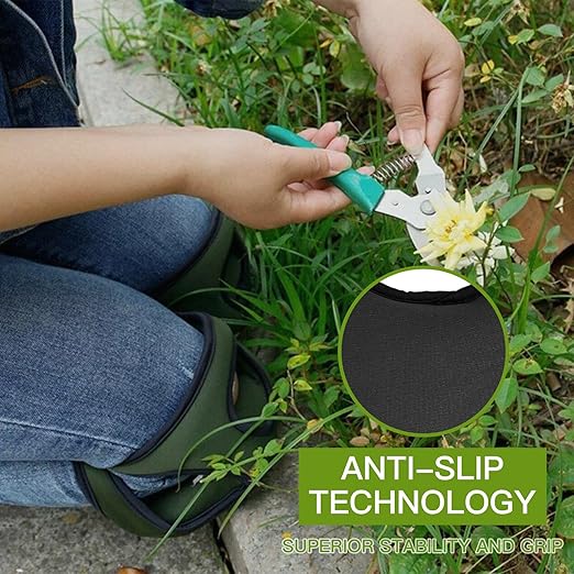 Gardening Knee Pads for Women Men Neoprene Adjustable Straps with Non-Slip Cap Comfortable Cushion for Yard Work Cleaning Flooring, Black