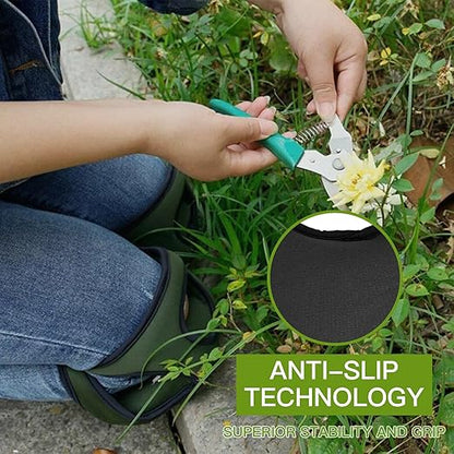 Gardening Knee Pads for Women Men Neoprene Adjustable Straps with Non-Slip Cap Comfortable Cushion for Yard Work Cleaning Flooring, Black
