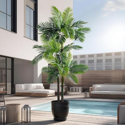 9.1FT Artificial Phoenix Palm Tree Artificial Plants Indoor Outdoor Large Faux Coconut Silk Palm Tree Tropical Fake Tree Faux Sago Palm Plant for Modern Farmhouse Yard Outside Patio Poolside
