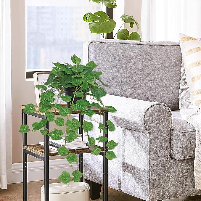 TOCHGREEN Artificial Plants Fake Pothos Ivy Plant Silk Plant for Home Decor Indoor in Pot,Faux Hanging Plant Realistic Small Faux Potted Plant for Bedroom Shelf Office Indoor Outdoor Decor (1PC)