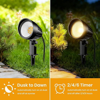 Low Voltage Landscape Lighting Kit, 12W Landscape Lights with Transformer 33FT UL-Listed Wire & Connectors, 2700K Waterproof Outdoor Garden Lights for Yard House Tree 12V-24V