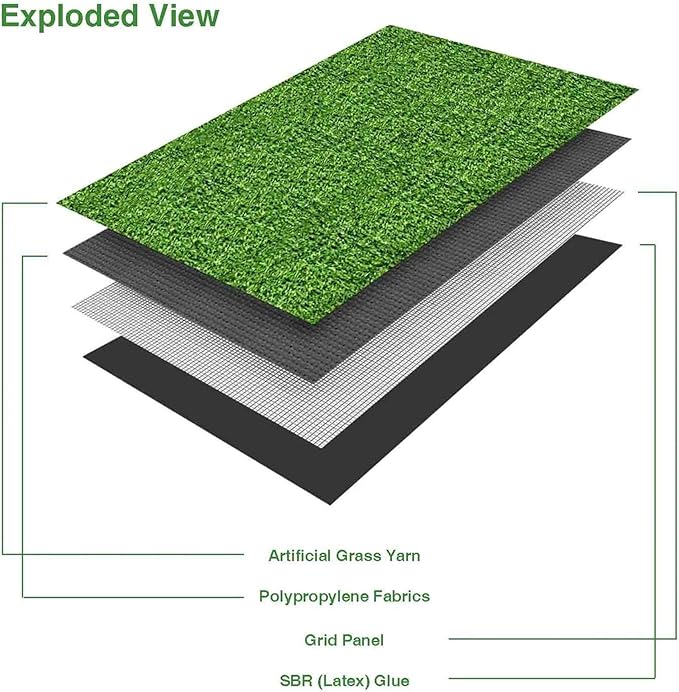 LITA Realistic Artificial Grass Turf Lawn Customized Size 14 x 23 Feet, 1.38" Indoor Outdoor Garden Lawn Landscape Synthetic Grass Mat Fake Grass Rug