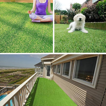 Petgrow Artificial Realistic & Thick Fake Mat for Outdoor Garden Landscape Pet Pad Dog Synthetic Grass Rug Turf (8FTX20FT(160 Square FT)