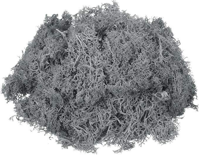 MECCANIXITY 3oz Preserved Reindeer Moss, Grey Decorative Artificial Fake Moss for Potted Plants Indoor Crafts Lichen Centerpieces Decor