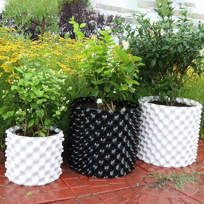 Plant air pruning pot, honeycomb porous structure design, improve root system development, prevent decay, suitable for flowers/vegetables/seedlings, farm planting solutions (Black, 12inches-5G-6P)