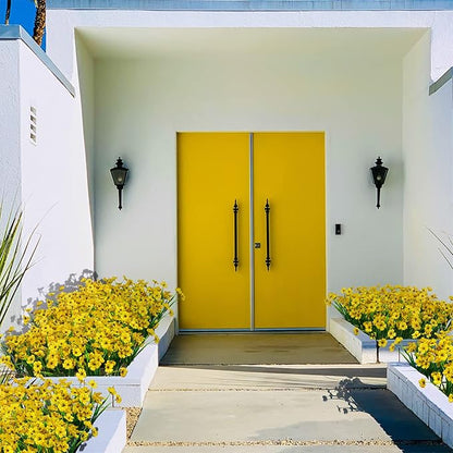 21 Bundles Artificial Outdoor UV Resistant Flowers No Fade Fake Outside Flowers Plastic Greenery Faux Shrubs Garden Porch Window Box Home Decoration (Yellow)