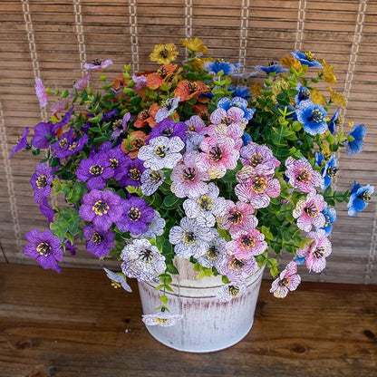 Artificial Flowers for Outdoors UV Resistant, 12 Bundles Realistic Silk Flower Faux Fake Plants for Porch Patio Yard Planters, Spring Summer Home Garden Decor, White