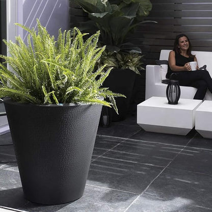 Crescent Garden Dot TruDrop Indoor/Outdoor Planter, Self-Watering Plant Pot, 16 Inches, (Slate)