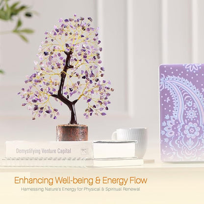 Amethyst Crystal Tree, Gemstones and Crystals, Amethyst Stone Desk Decor, Healing Crystal, Gem Tree Purple Decor, Unique Gifts for Women, Meditation Decor, Spiritual Gifts for Women