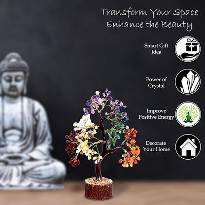 Wonder Care Handmade Seven Chakra Tree of Life,Crystals and Healing Stone Tree, Healing Crystal Tree for Positive Energy, 7 Chakra Tree, Spiritual Gifts, Feng Shui Tree, for Women