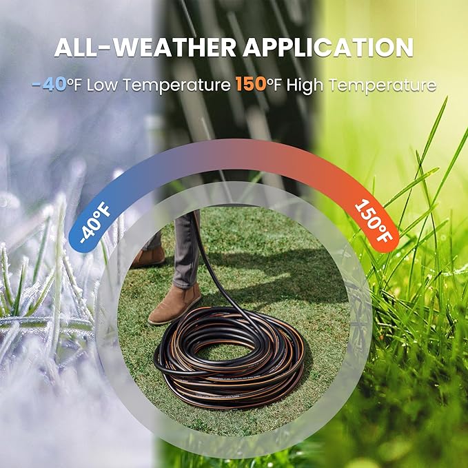 Giraffe Tools Garden Hose 25ft x 5/8'', Water Hose Heavy Duty, Flexible, Lightweight Hybrid Hose with Swivel Handle, Male to Female Fittings