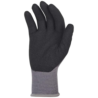 Amazon Basics Micro-Foam Nitrile Coated Work Gloves, Nylon Liner Fiber, Touch Screen, Grey, Size 6/XS, 12-Pair
