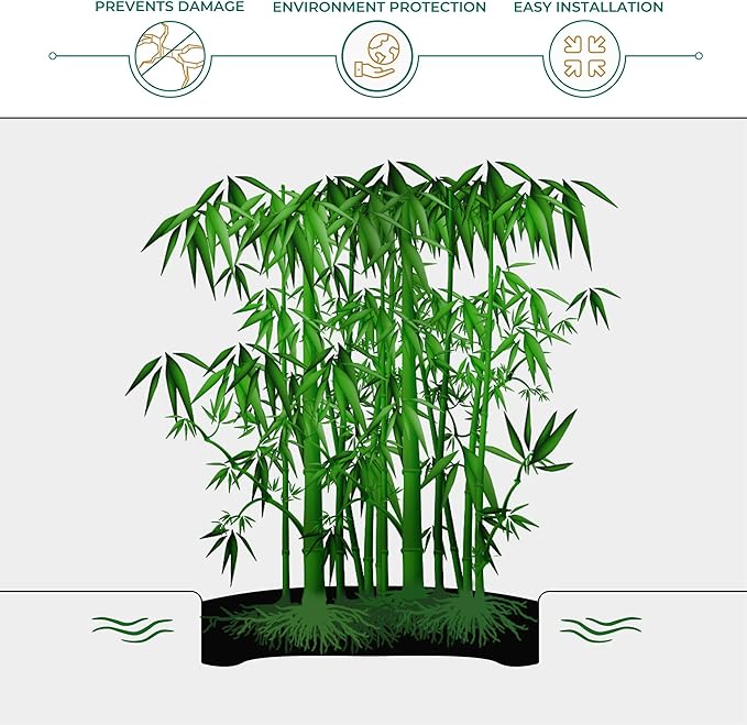 DeepRoot Water Barrier, Versatile Bamboo Barrier, Easy-to-Install Garden Barrier for Landscaping and Protection, Durable, Flexible, 30" x 100' Roll-60 mil Thickness, Black (WB 30/60-100)
