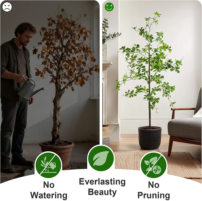 5FT Artificial Black Olive Tree Artificial Olive Plants, Tall Faux Olive Tree Faux Silk Plant Fake Plant Ultra-Realistic Silk Leaves & Natural Trunk Indoor Outdoor Use