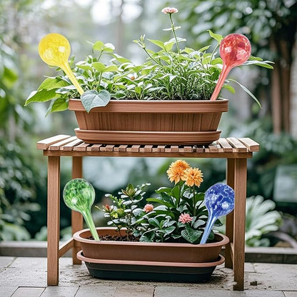 Plant Watering Globes Set of 4,Large Glass Self Watering Globes for Indoor & Outdoor Plants Vacation Plant Care Automatic Watering Bulbs Self Watering Planter Insert
