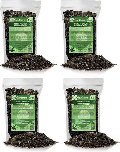 Gardenera Premium Happy Plant Potting Soil Mix - Optimal Nutrient-Rich Blend for Thriving and HIGH-Yield Herbal Plants - 20 Quart