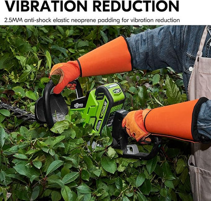 Vgo... Gardening Gloves Unisex,Safety Work Gloves,Long Sleeves Gauntlet,Puncture Proof,Touchscreen(Size L,Orange,SL7496)