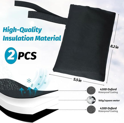 Outdoor Faucet Covers for Winter,2 Pack Faucet Cover Freeze Protection,Insulated Anti-freeze Waterproof Material,Reusable Faucet Cover Socks for Various Faucet Spigot,Pipe,Garden Hose Bib