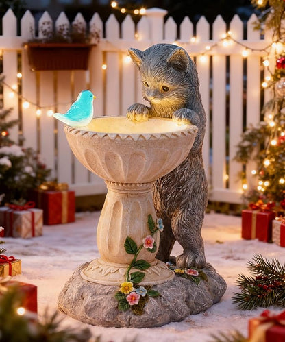 Nacome Solar Cat Garden Decor: Outdoor Statues Ornaments for Outside Decorations Yard Art Lawn Porch Patio Balcony - Birthday Choice for Mom Grandma Women Lover