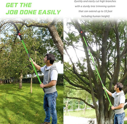 Pole Saw for Tree Trimming - 30 FT Extendable Tree Pruner, Long Handle Tree Trimmer, High Reach Branch Cutter, Heavy Duty Pole Pruning Saw, Tree Cutting Tool for Hard-to-Reach Branches
