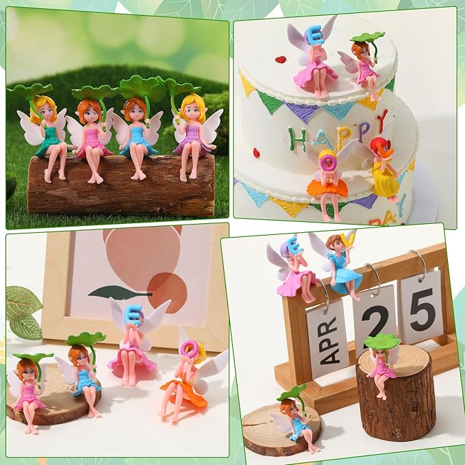 20 Pcs Miniature Fairy Figurines, Hand-Painted Small Flower Fairies with Wings for Garden Decor, Cake Topper & Landscapes