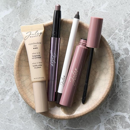 Julep Eyeshadow 101 Crème-to-Powder Waterproof Eyeshadow Stick Duo – Long-Lasting, Crease-Proof, Easy Apply with Built-in Smudger -Taupe Shimmer and Stone