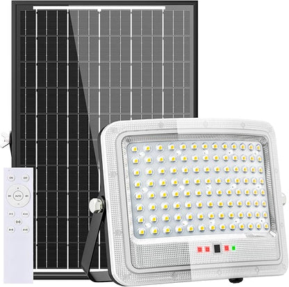 MMKT Solar Flood Lights Outdoor,2000W Motion Sensor Outdoor Solar Powered Lights with Remote, IP65 Waterproof Solar Flood Light for Outside, Dusk to Dawn Wall Light for Garage, Patio, Yard
