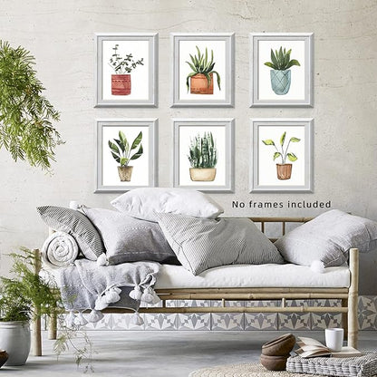 Plant Prints Wall Art Poster Boho Decor for Living Room, 11x14 Unframed Poster Canvas Prints Set of 6, Plant Posters Aesthetic Green Decor