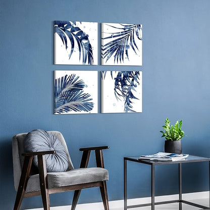 Leaf Canvas Picture Wall Decor: Botanical Art Succulent Prints, Perfect Artwork for Bathroom and Living Room, Size 16"x16"
