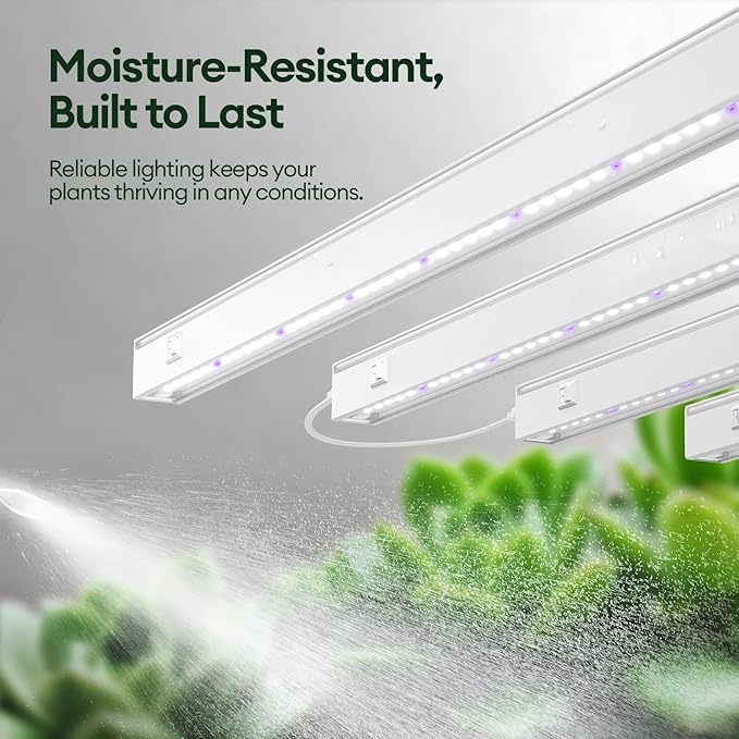 Grow Lights for Indoor Plants 1FT, Blue-Rich Full Spectrum 5000K Grow Light, 28W(4 x 7W), T5 LED Grow Light Strips for Succulents, High PPFD, Linkable, White, 4-Pack