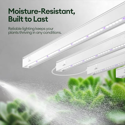 Grow Lights for Indoor Plants 1FT, Blue-Rich Full Spectrum 5000K Grow Light, 28W(4 x 7W), T5 LED Grow Light Strips for Succulents, High PPFD, Linkable, White, 4-Pack