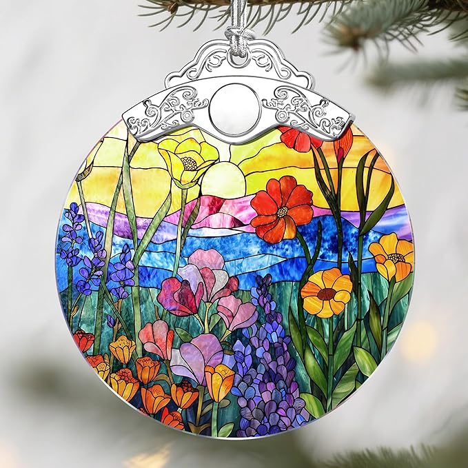 Wildflowers Christmas Ornaments: Christmas Tree Ornaments, Holiday Decor for Flower Lover, Stocking Stuffers, Gift Ideas, Housewarming Gift, Xmas Gifts & Gifts for Women
