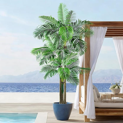 Large Artificial Palm Tree Big Faux Tropical Trees Indoor Outdoor Realistic Floor Plants Tall Fake Plant for Home Living Room Office Decor Porch Outside Patio arboles para Modern Farmhouse decoracion