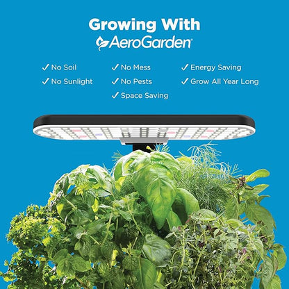 AeroGarden Harvest Lite in Black, Soil-Free Indoor Hydroponic Garden with LED Grow Light for Year-Round Gardening of up to 6 Herbs and Vegetables