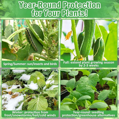 10×33 ft Plant Covers Freeze Protection- 1.4 oz/yd² Frost Cloths Blankets for Outdoor Plants, Reusable Floating Row Cover Plant Freeze Protection for Winter Garden Vegetables Raised Bed, White