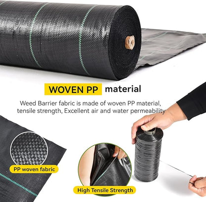 3 x 200FT Garden Landscape Fabric Weed Barrier Fabric Heavy Duty, Weed Blocker Fabric, Geotextile Fabric Under Gravel, Pathways, Driveway Fabric, Yard Landscaping Fabric Membrane(2 Pack 3x100FT)