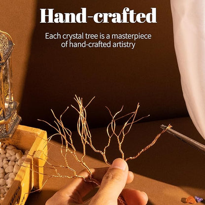 Crystal Tree of Life, Amethyst Healing Crystal Trees for Office, Home Decor, Livingroom and Wall Decor, Handmade Bonsai Trees for Positive Energy, Good Luck Birthday Gifts for Women, Mom